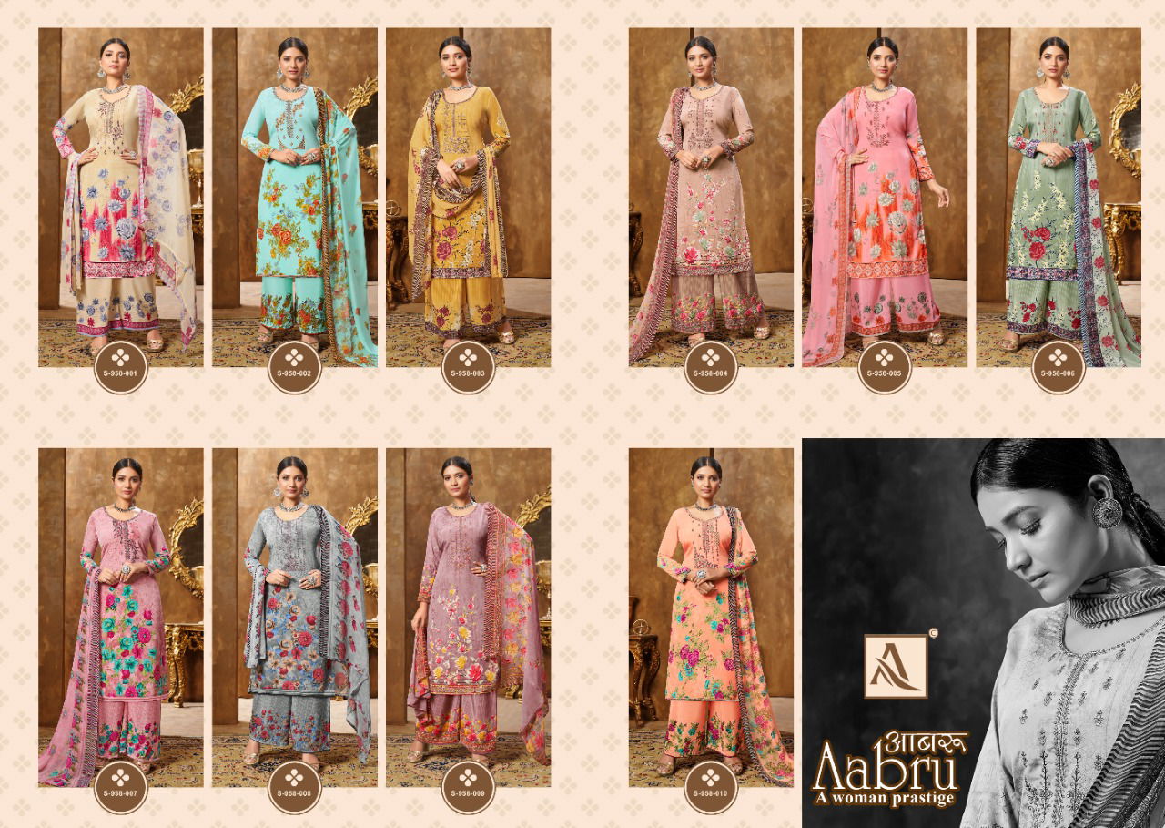 Alok Aabru 3 Casual Daily Wear Printed Crepe Dress Material Collection